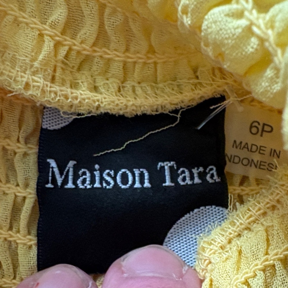 Maison Tara Yellow Ruffle-Tier Smocked Girls Dress - Picture 2 of 8